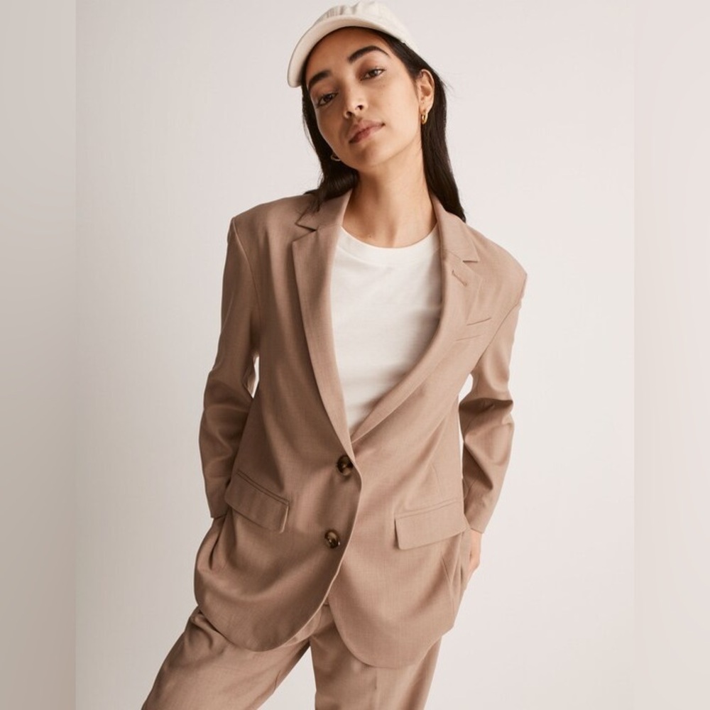 Madewell Oversized Menswear Blazer in Neutral Melange Size Small